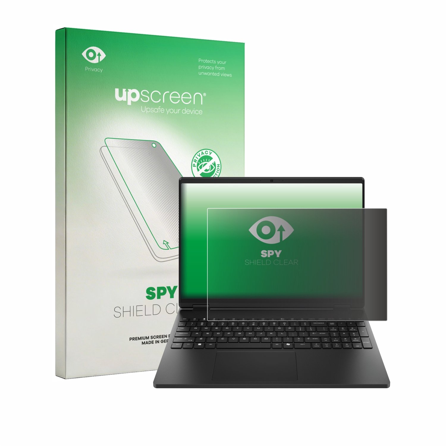 upscreen - privacy screenprotector voor HP HyperX OMEN 15 - Folie Beschermfolie Blauwlichtfilter