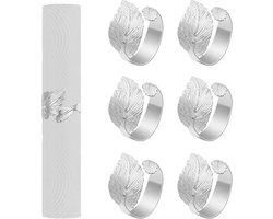 6x Metal Blad Servethouders - Elegant Zilverkleurig