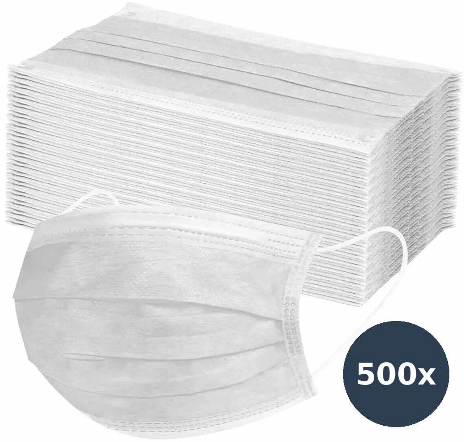 Savomec® 10x50 Mondkapjes Wit - 3-laags mondmaskers met 90-95% beschermingsgraad