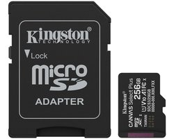 KINGSTON - Kingston Technology 256GB microSDXC Canvas Select Plus Gen3 150MB/s A1 kaart + adapter - SDCS3256GB