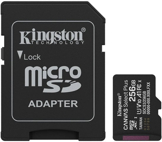 Kingston MicroSD Canvas Select Plus Gen3 256GB + Adapter