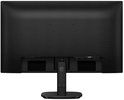 Achterkant van de zwarte Philips-monitor met standaard.