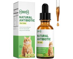 Natuurlijke Antibiotica voor Katten 80ml, Ondersteunt Immuunsysteem en Herstel, Geschikt voor Alle Leeftijdsgroepen en Dieetbehoeften