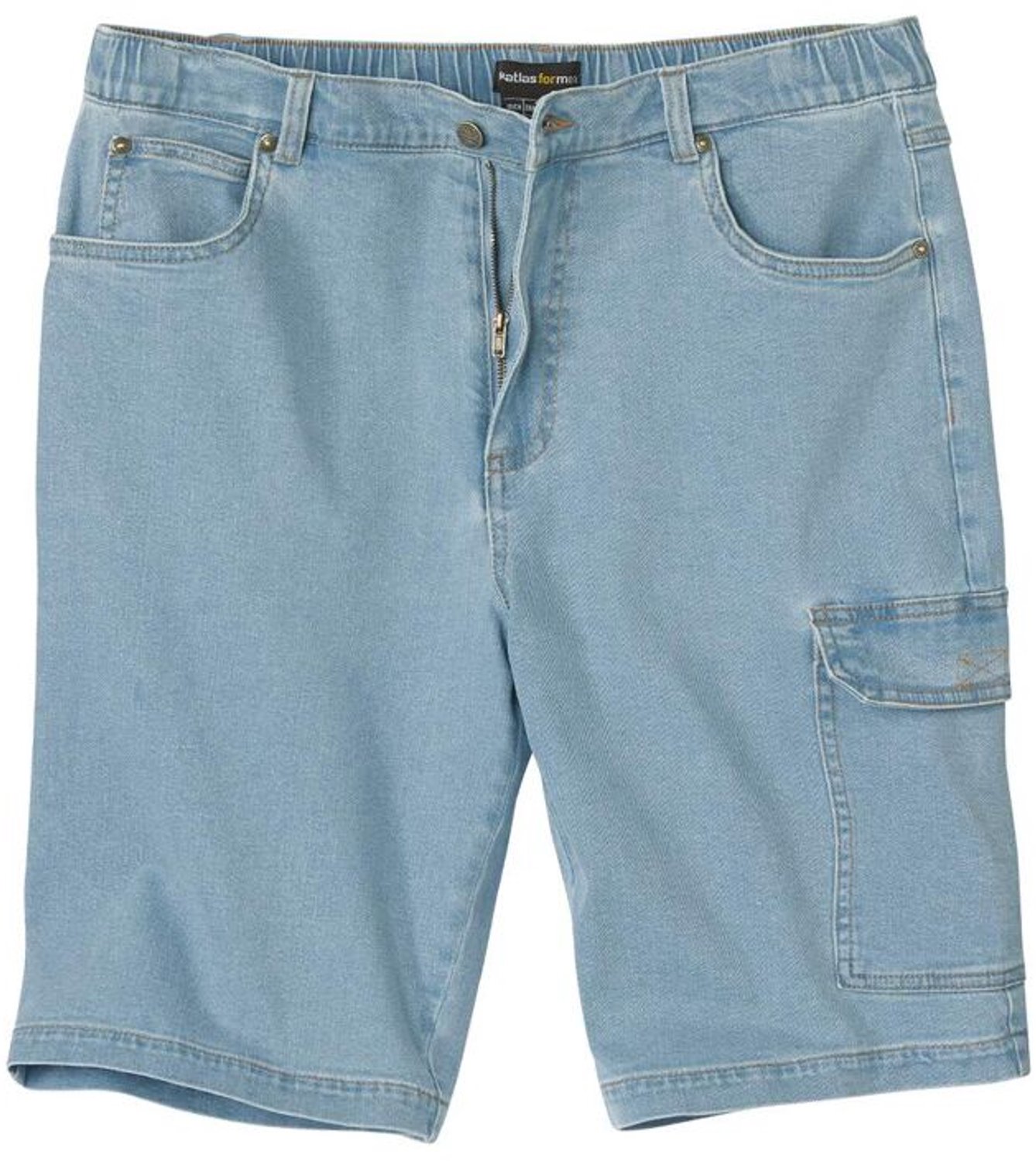 ATLAS FOR MEN - Cargobermuda van stretchdenim - Heren - Verkrijgbaar in grote maten - M