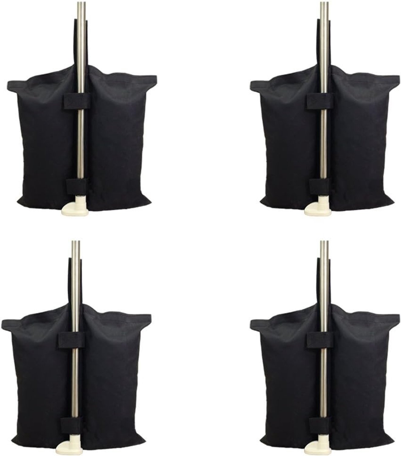 Zware Dubbelgestikte Gewichtszakken voor Tent en Pop-Up Luifel, Set van 4, Zwart, Ideaal voor Stabilisatie en Windbescherming