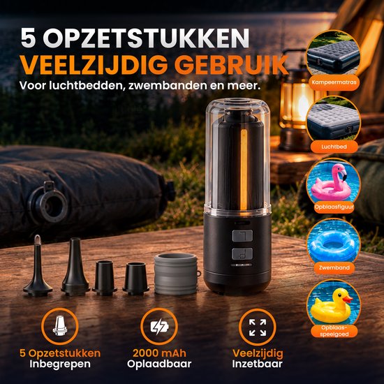 Zenvik Elektrische Luchtpomp - Luchtbed Pomp - Oplaadbaar — afbeelding 3
