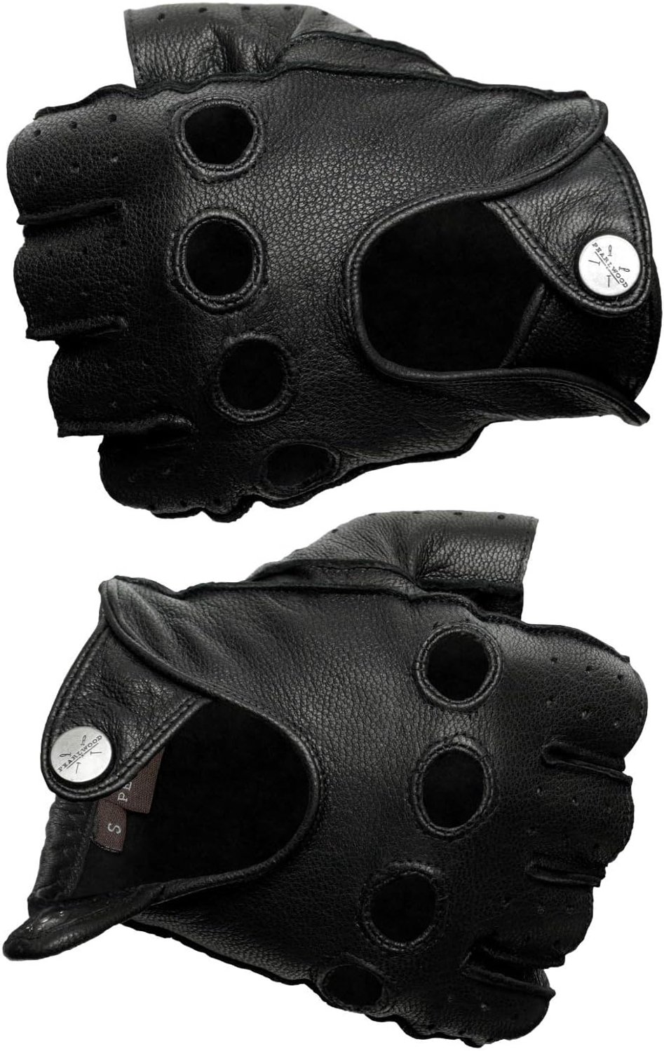 Leren Rijhandschoenen Heren - Half Vinger, Zwart