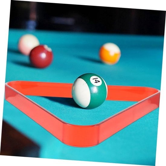 Driehoekig Rek - Biljartrek Poolrek - Ballen Klaarleggen - Duurzaam PC-materiaal - 27 cm - Rood — afbeelding 3