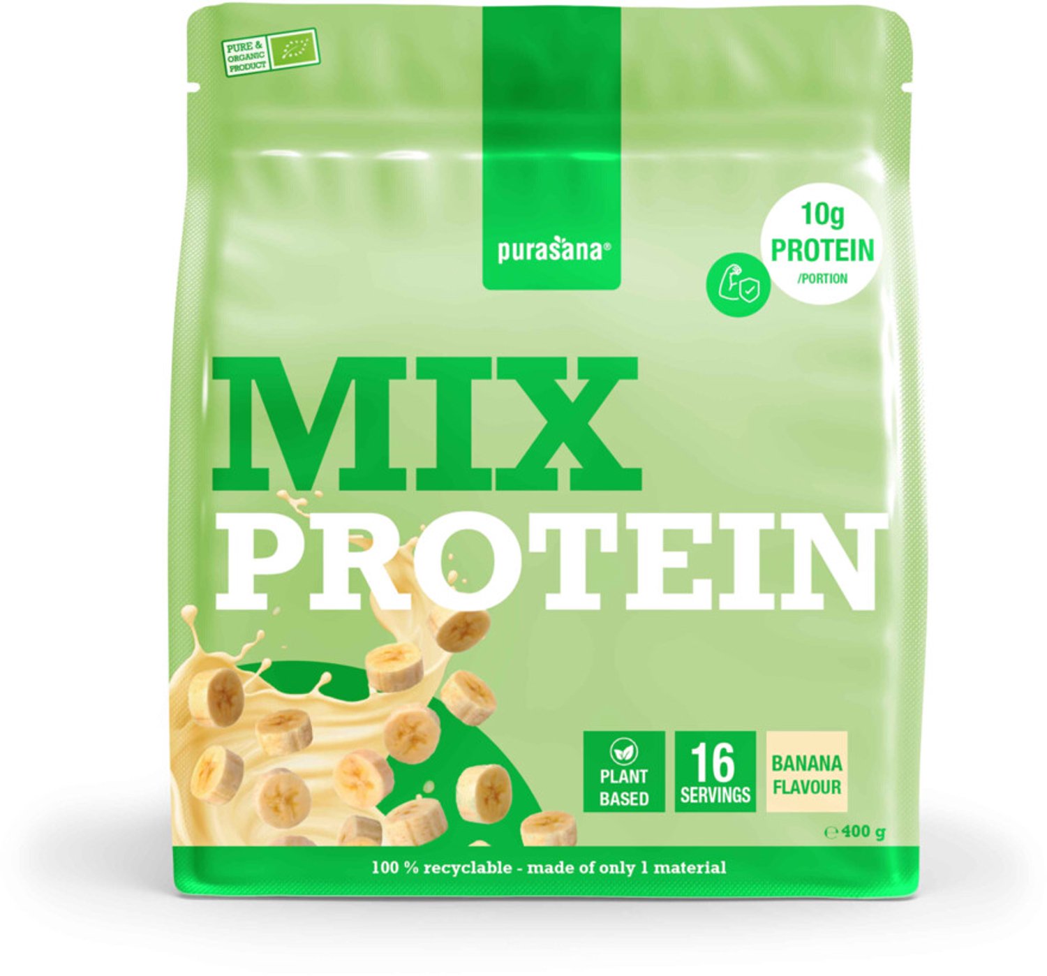 Purasana Vegan Protein Mix Banaan BIO 400 gr
