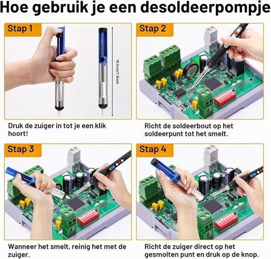 Professionele Solderkit 19 in 1 met LCD Display, Instelbare Temperatuur en 50 g Lood voor Elektronica Reparatie — afbeelding 4
