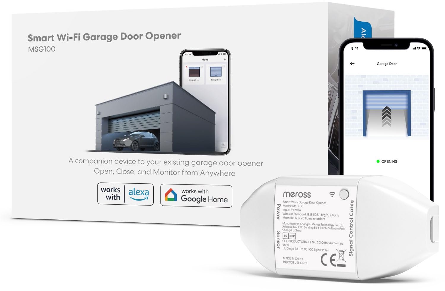 Garagedeuropener Wifi Garagedeuropener - Wifi - Wit - Voor Domotica Systeem