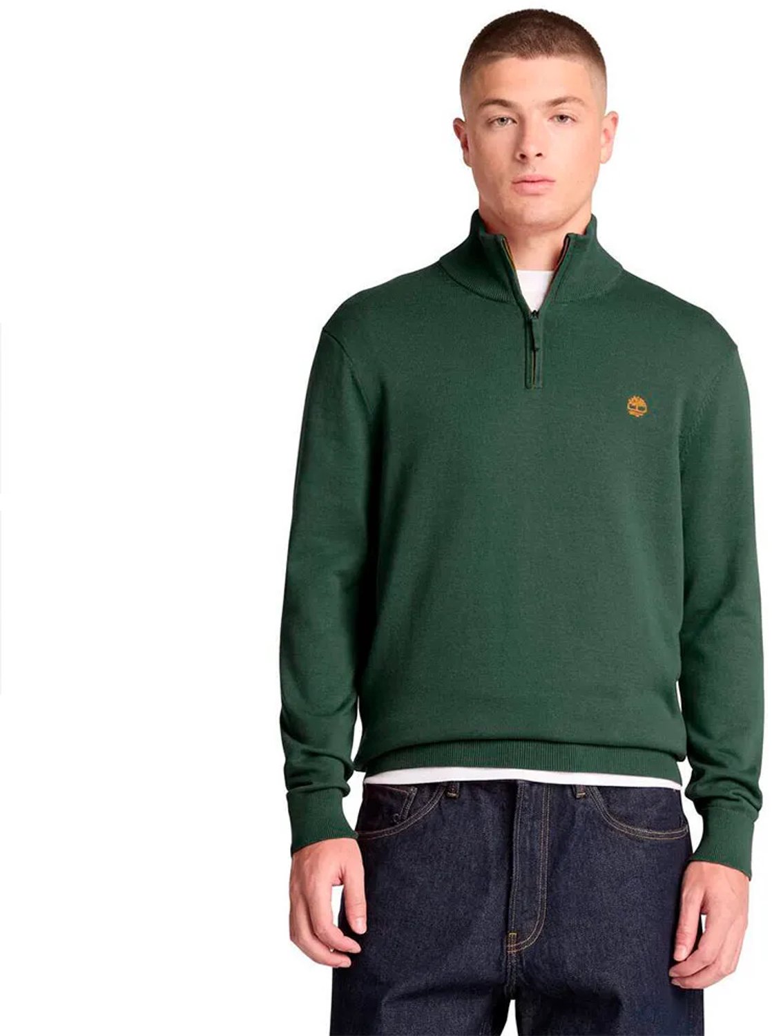 Timberland Williams River Cotton 1/4 Zip Trui L Man Sycamore