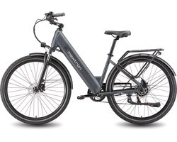 Elektrische Stadsfiets TTGO C7 SE - 28 INCH Banden - 250W Bafang Middenmotor - 36V18Ah Accu - Hydraulische Schijfremmen - Shimano 9 Versnellingen - Grijs