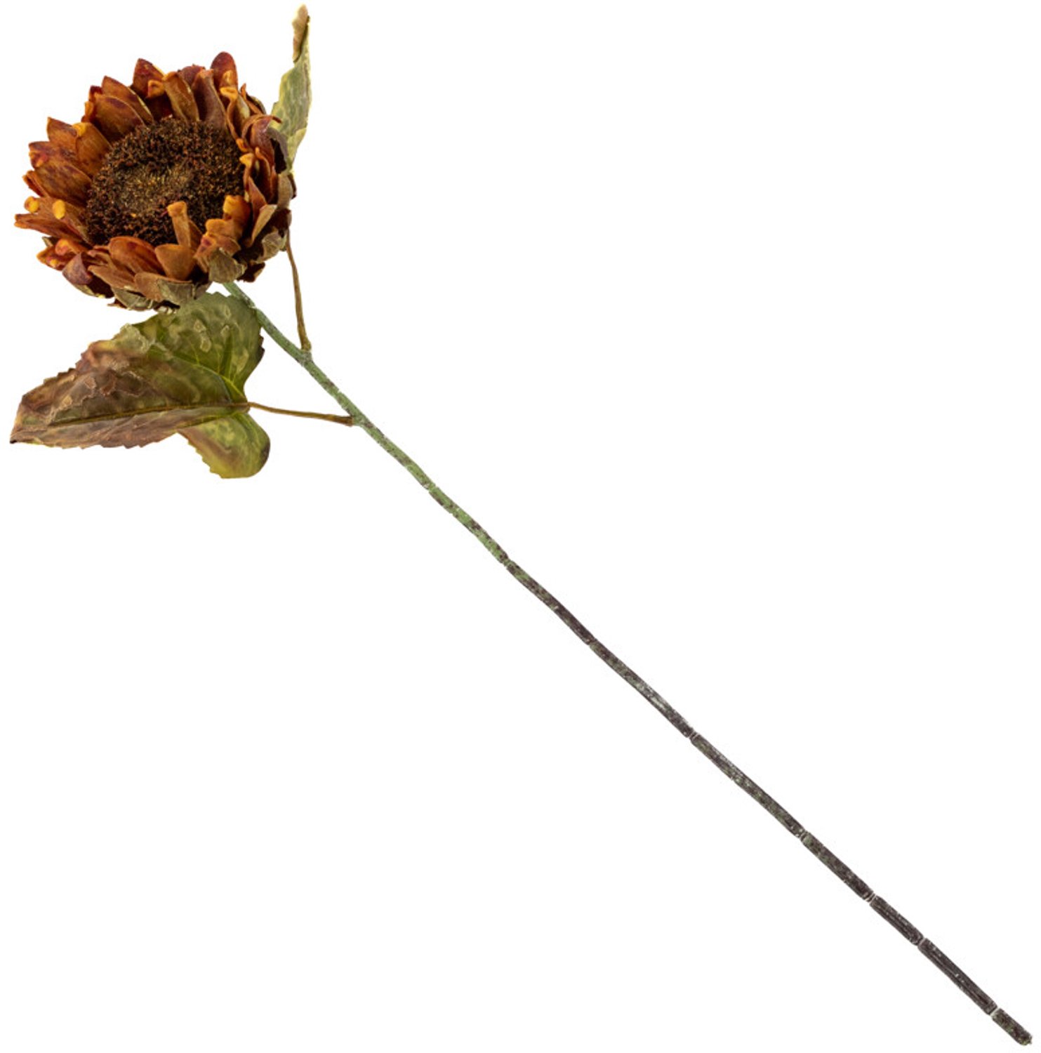 Kunstbloem gedroogde zonnebloem 55cm koperbruin