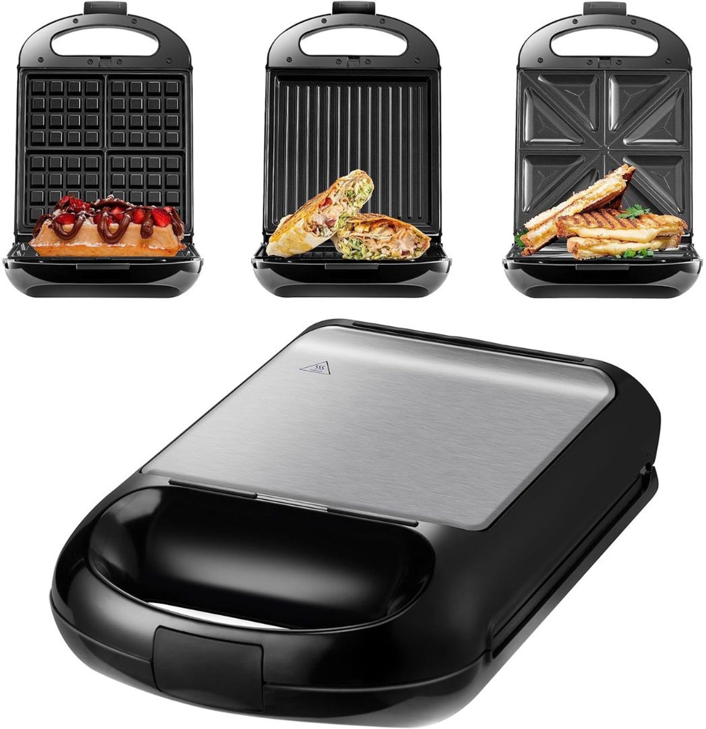 Zolvano® Contactgrill - Tosti Apparaat - Tosti-ijzers - Panini Grill - Zwart met grijs