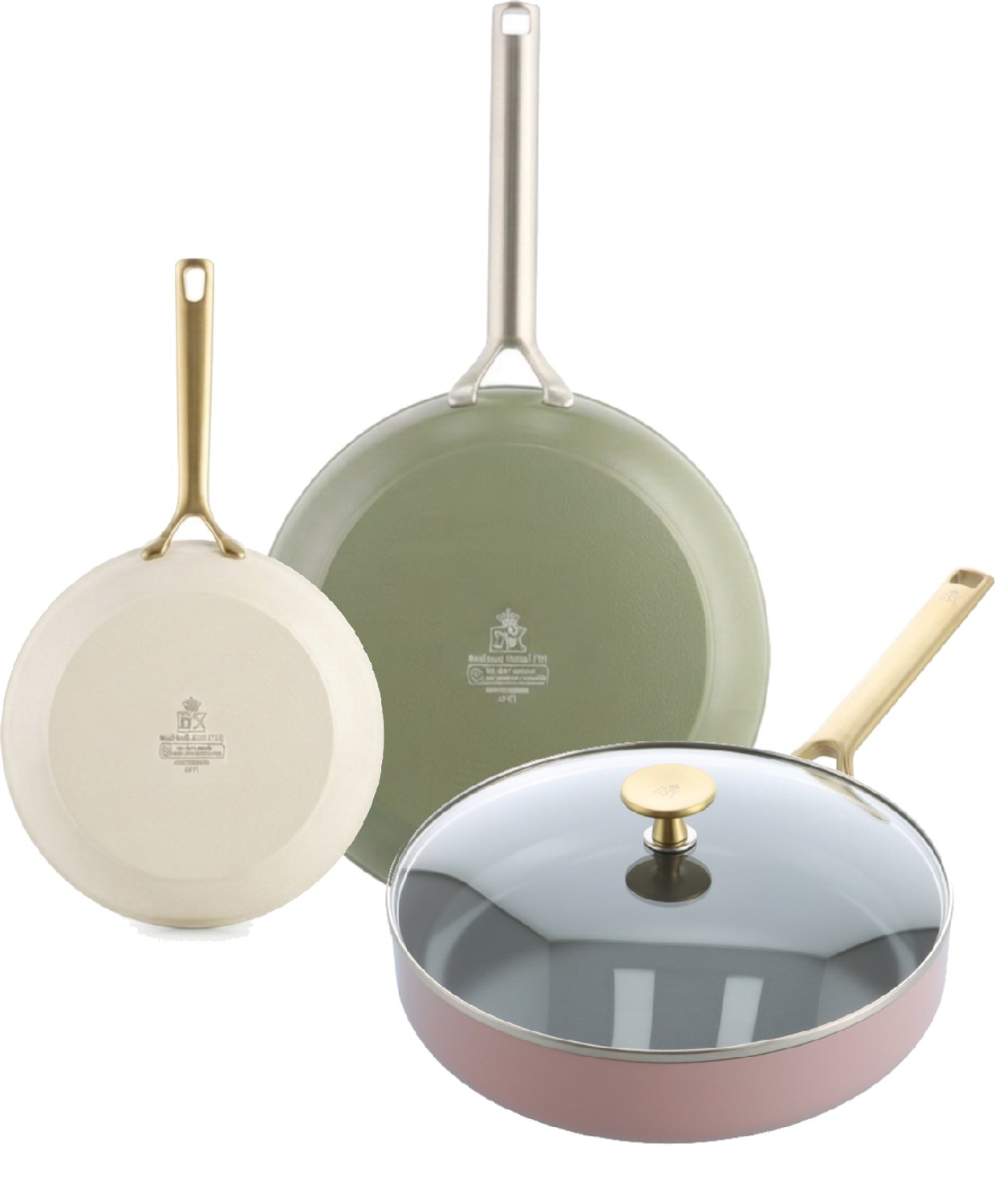 BK Sublime 3-delige Strawberry Matcha pannenset - 24/28cm koekenpannen - 28cm hapjespan met deksel