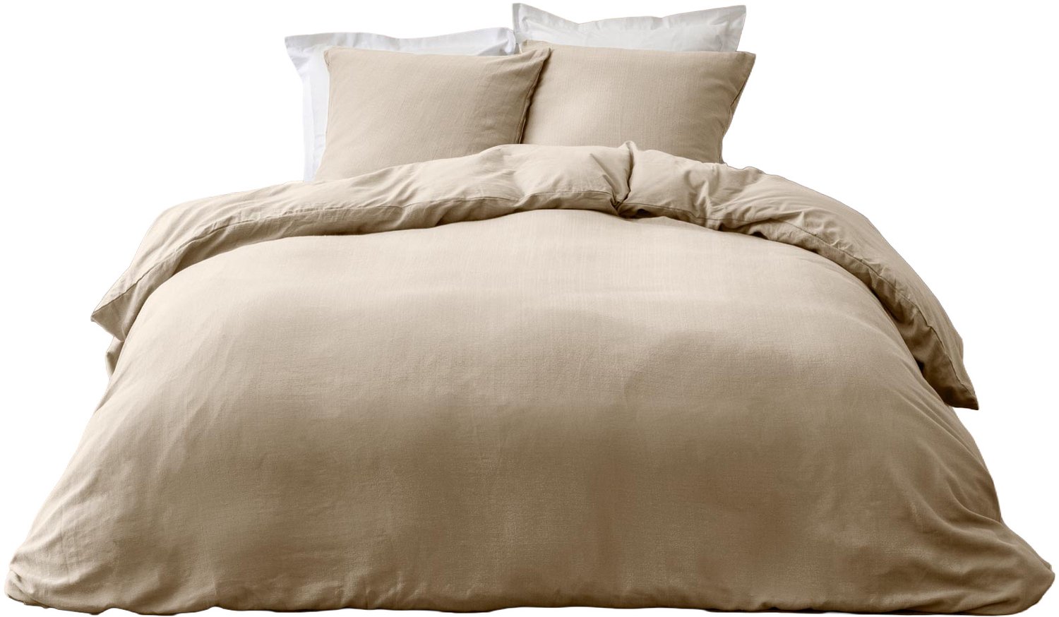 Douceur d'intérieur - Dekbedovertrek - Compleet katoen beddengoed, 240 x 220 cm, beige
