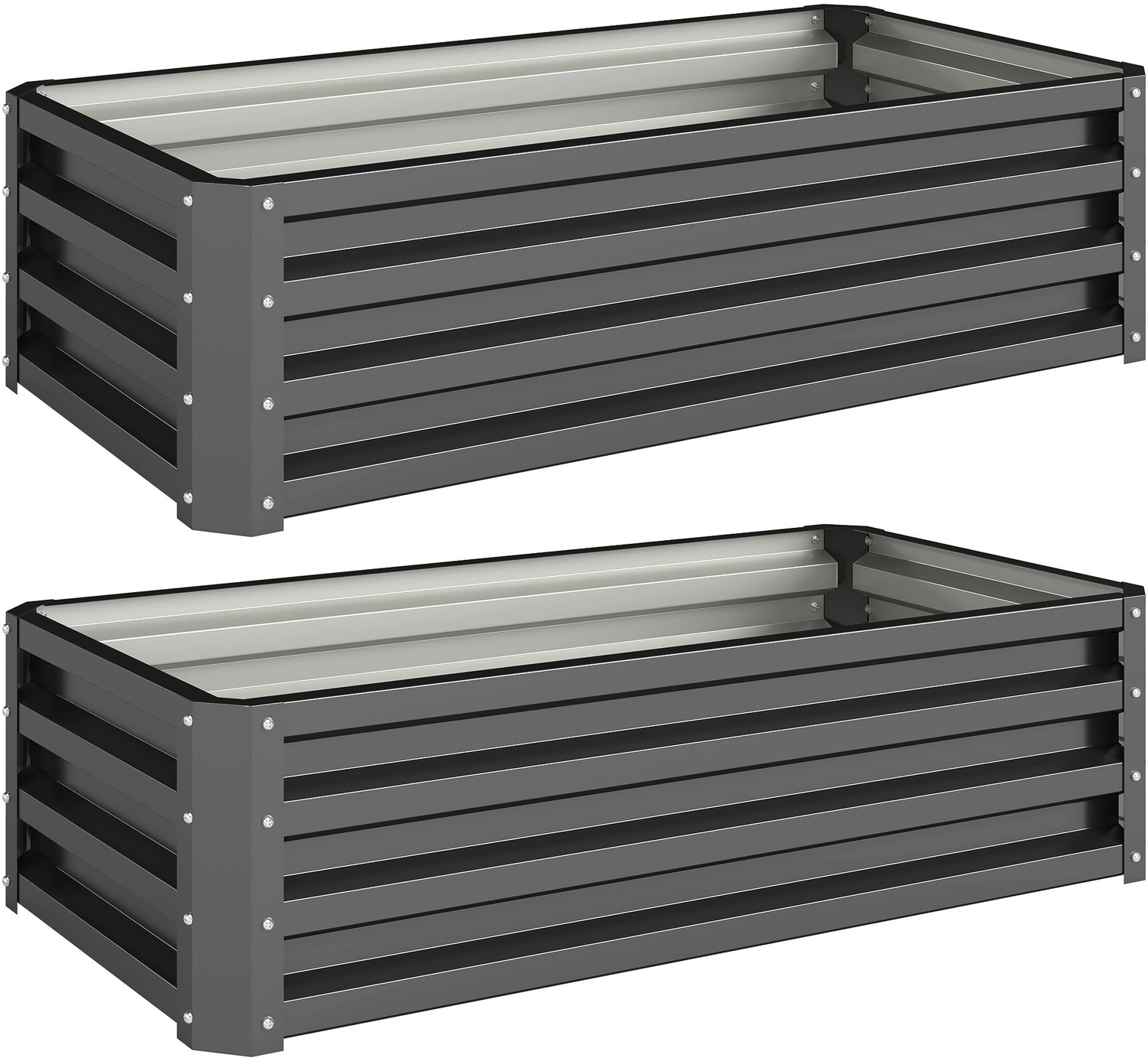 Sunona 2-delige set verhoogde plantenbakken - Voor tuin en balkon - 110 x 50 x 30 cm - Donkergrijs