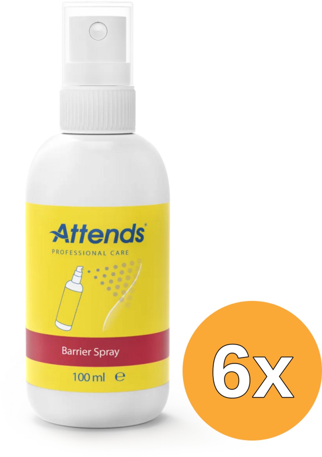 6x Attends Care Barrier Spray (100 ml)