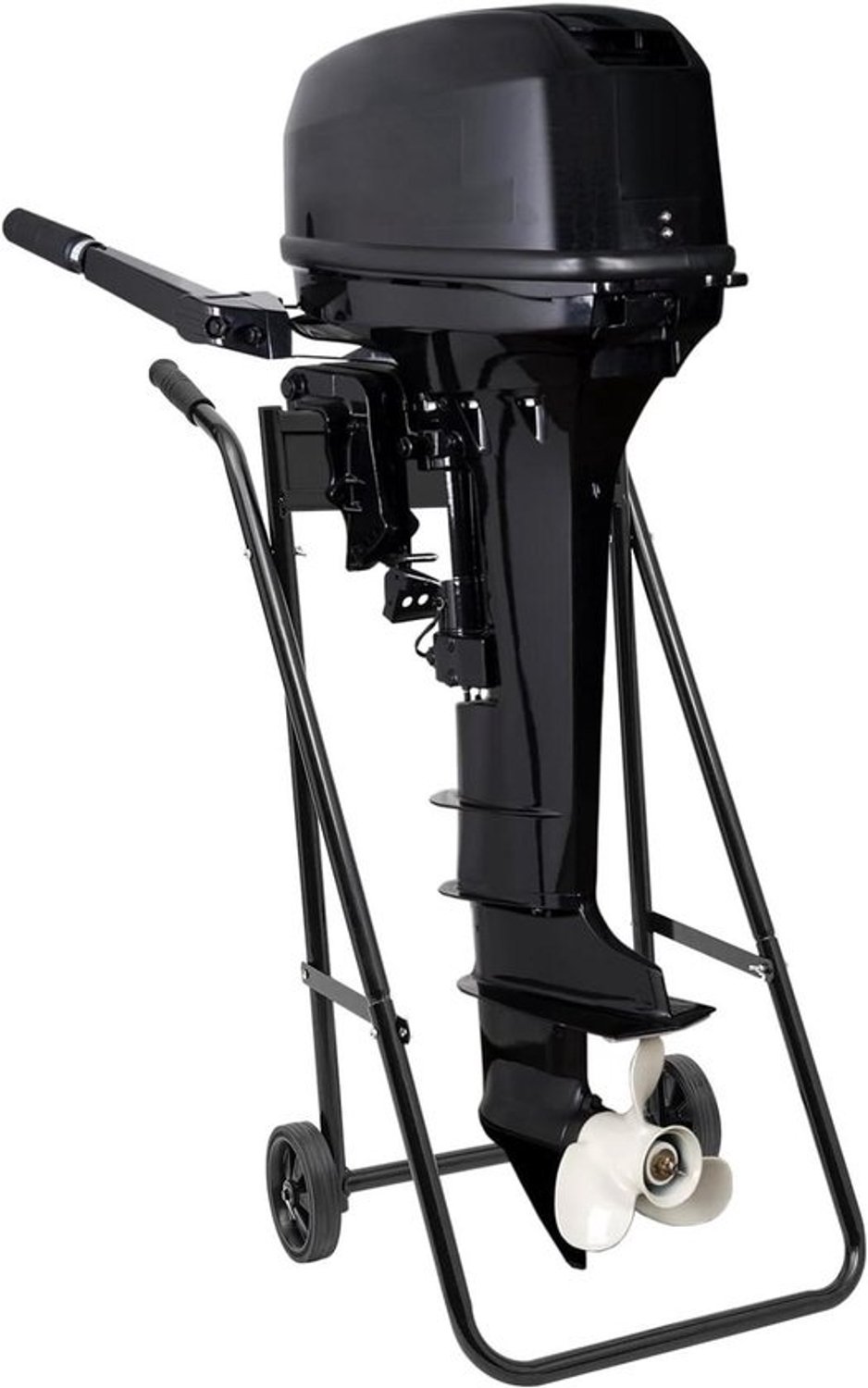 Buitenboordmotor Trolley - Motorstand Transportkar - Motoren Verplaatsen - Opvouwbaar, Stevig Frame - 50 kg Capaciteit - Zwart