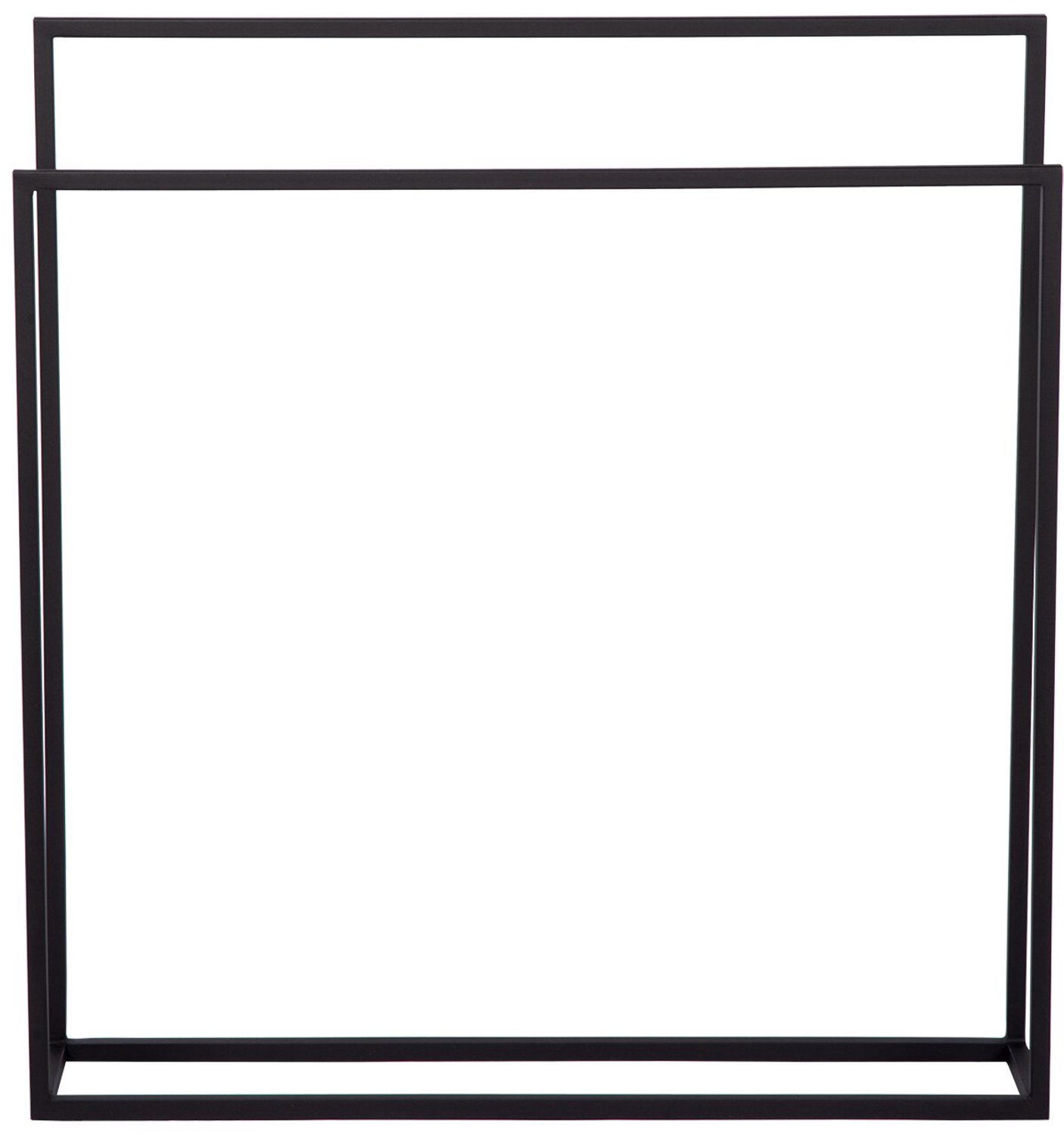 Atmooz Ferron Handdoekenrek – 80x16x86 cm – Zwart Metaal – 2 Evenwijdige Stangen – Industrieel Design – Handdoekhouder
