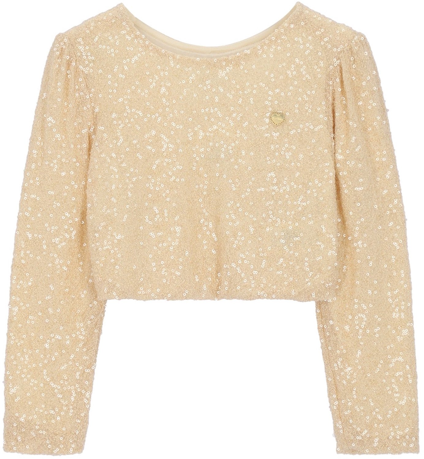 Le Chic - ELSA fluffy sequins top - Hearts of Gold - Maat 134/140