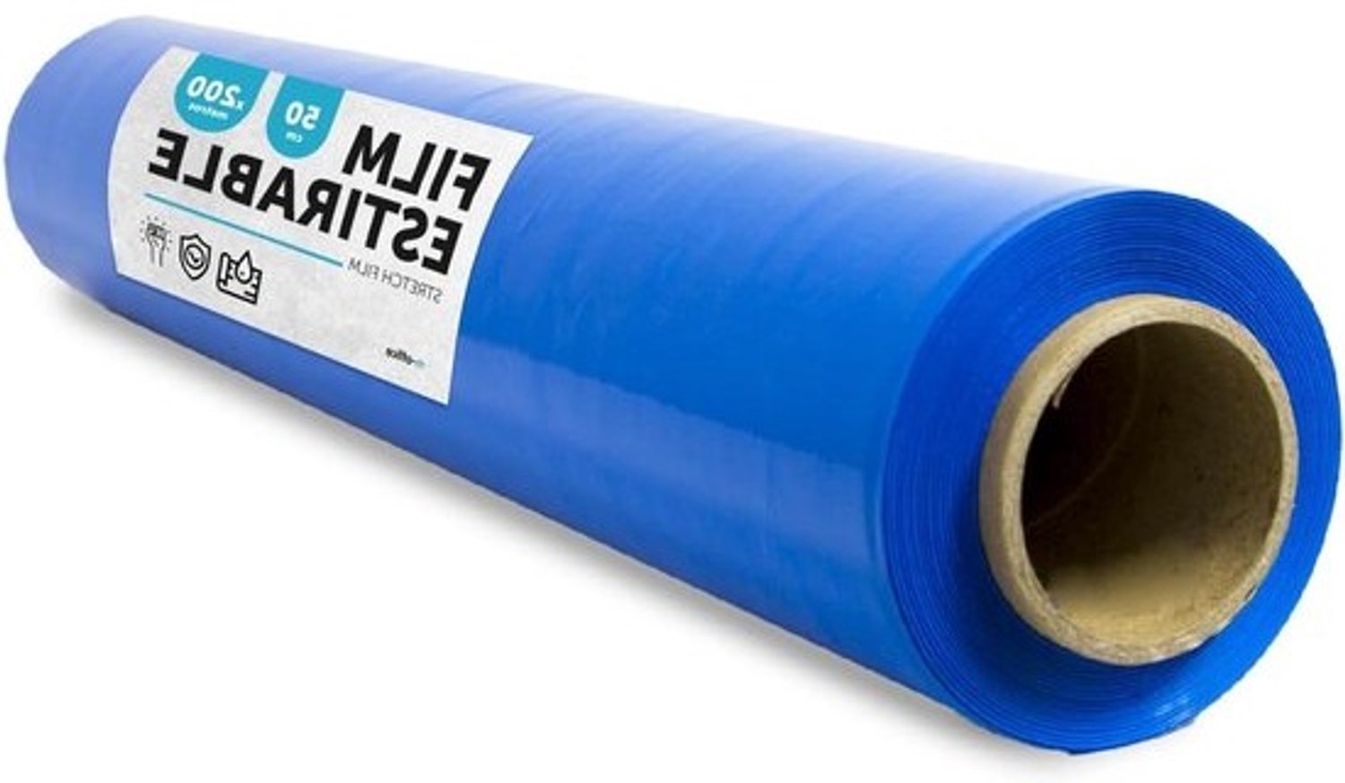 Verpakkingsfolie - Plastic beschermfolie - Meubels inpakken bij verhuizing - Rekbare blauwe film - 50 cm x 200 m - Blauw