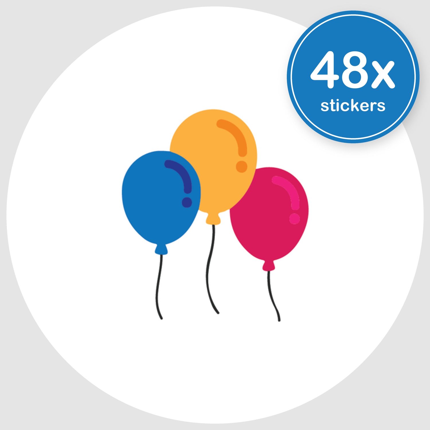 Sluitstickers Verjaardag - 48 stuks - Rond 30 mm - Verjaardag Stickers - Sluitzegel Uitnodiging - Design 001