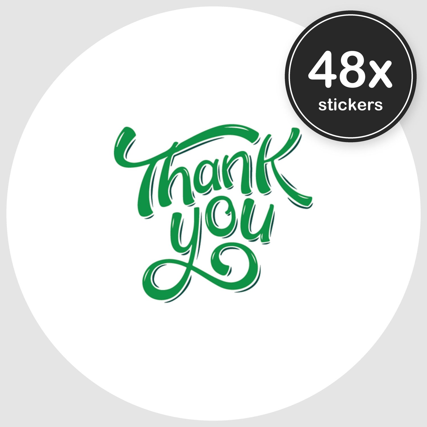 Sluitstickers Bedankt - 48 stuks - Rond 30 mm - Bedankt Stickers - Sluitzegel Envelop - Design 030