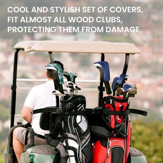 Golf Club Hoofddeksels - Hoesjes voor golfclubs - Clubs beschermen - Verwisselbare nummers - 3 Stuks Set - Zwart van GOLF — afbeelding 2