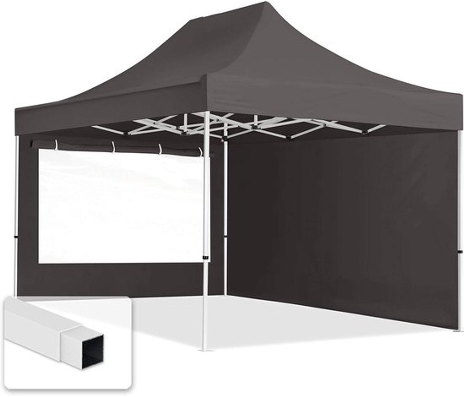Vouwbare feesttent - Partytent snel op te zetten - Beschutting voor buitenfeesten - Waterafstotend dak - 3x4.5 meter - Grijs
