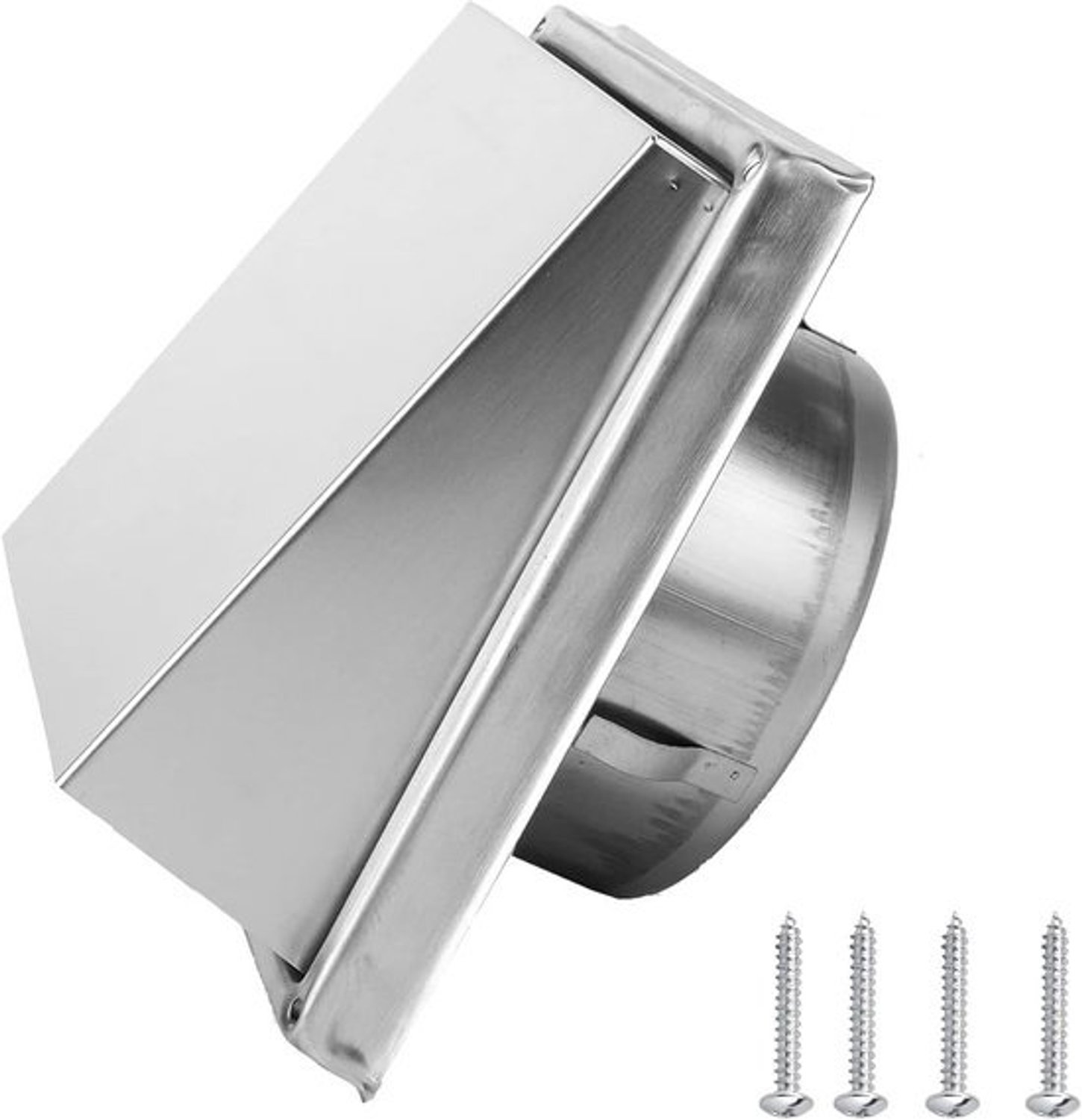 Rond ventilatierooster van RVS - 125 mm - met insectenhor en afdekking