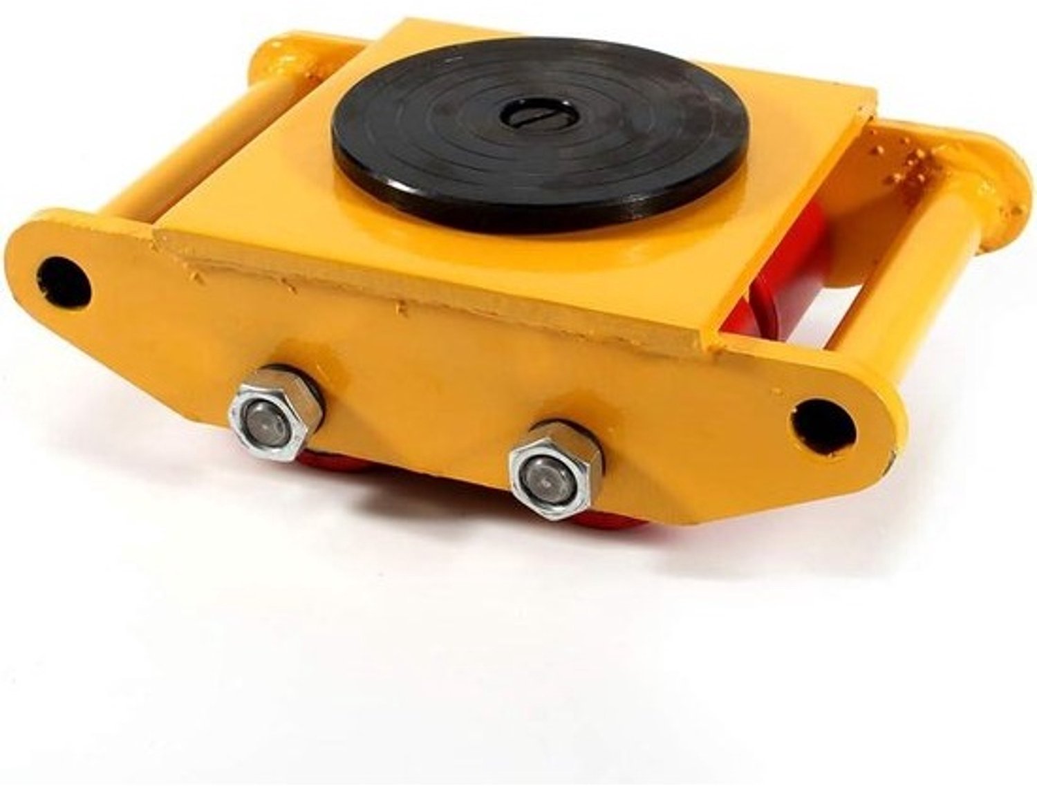 Transportwielen 6T - Industriële transportrollers - Voor zware machines - 360 graden draaibaar - 6 ton capaciteit - Geel