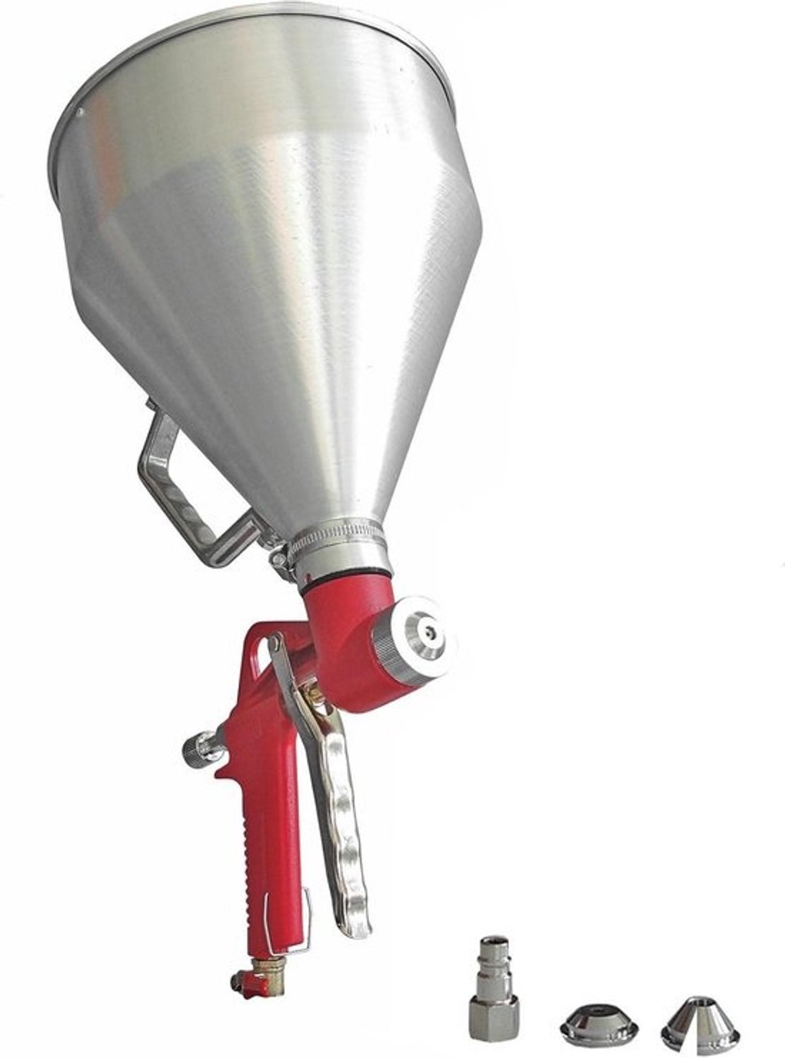 Sproeier met mondstukken - Structuurspuit - Muren afwerken - Aluminium reservoir - 5 liter - Zilver