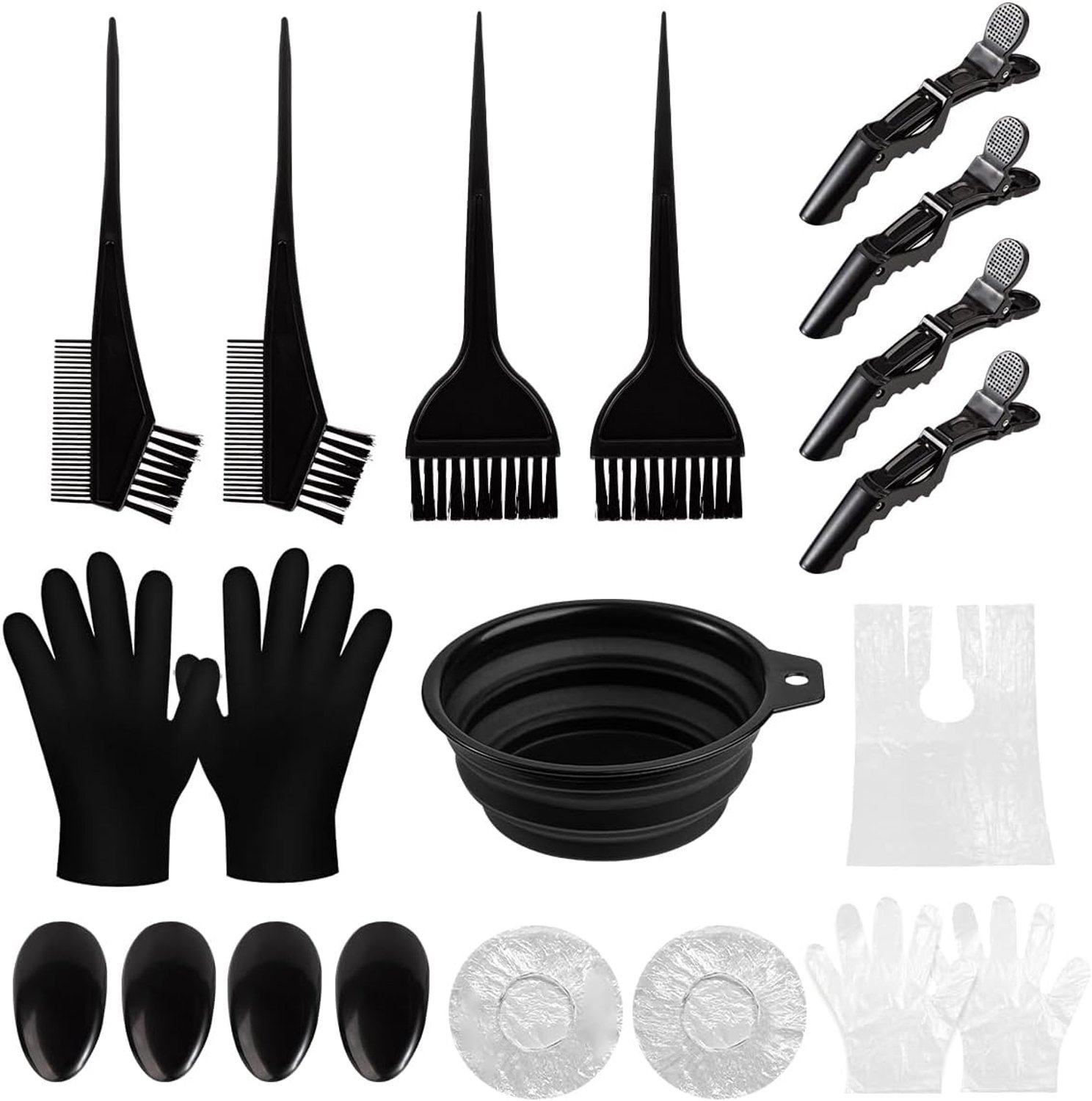 20-delige haarverfset - haarverfaccessoires - met borstelkam en verfkwast - eenvoudig in gebruik - m-winkel