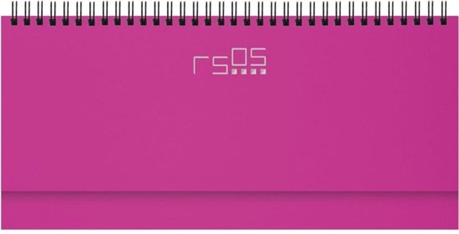 Weekplanner 2026 - Bureauplanner voor op tafel - Taken plannen - Spiraalbinding - 13 x 30 cm - Fuchsia