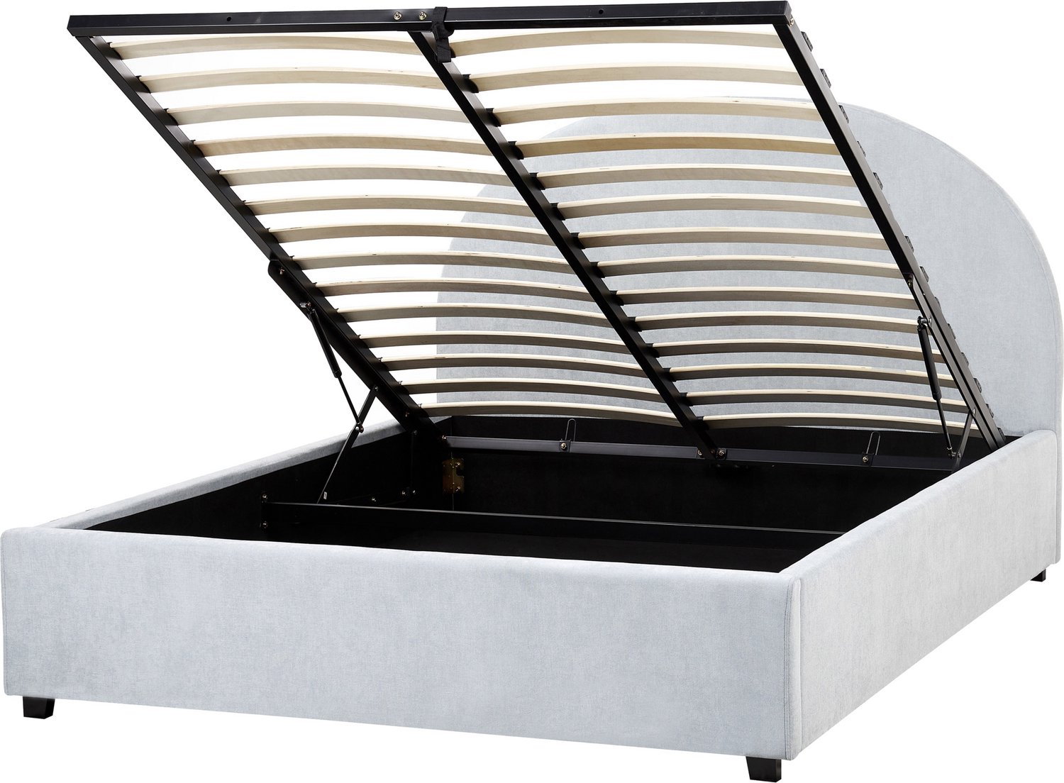 Beliani VAUCLUSE - Bed met opbergruimte - Lichtblauw - 140 x 200 cm - Stof