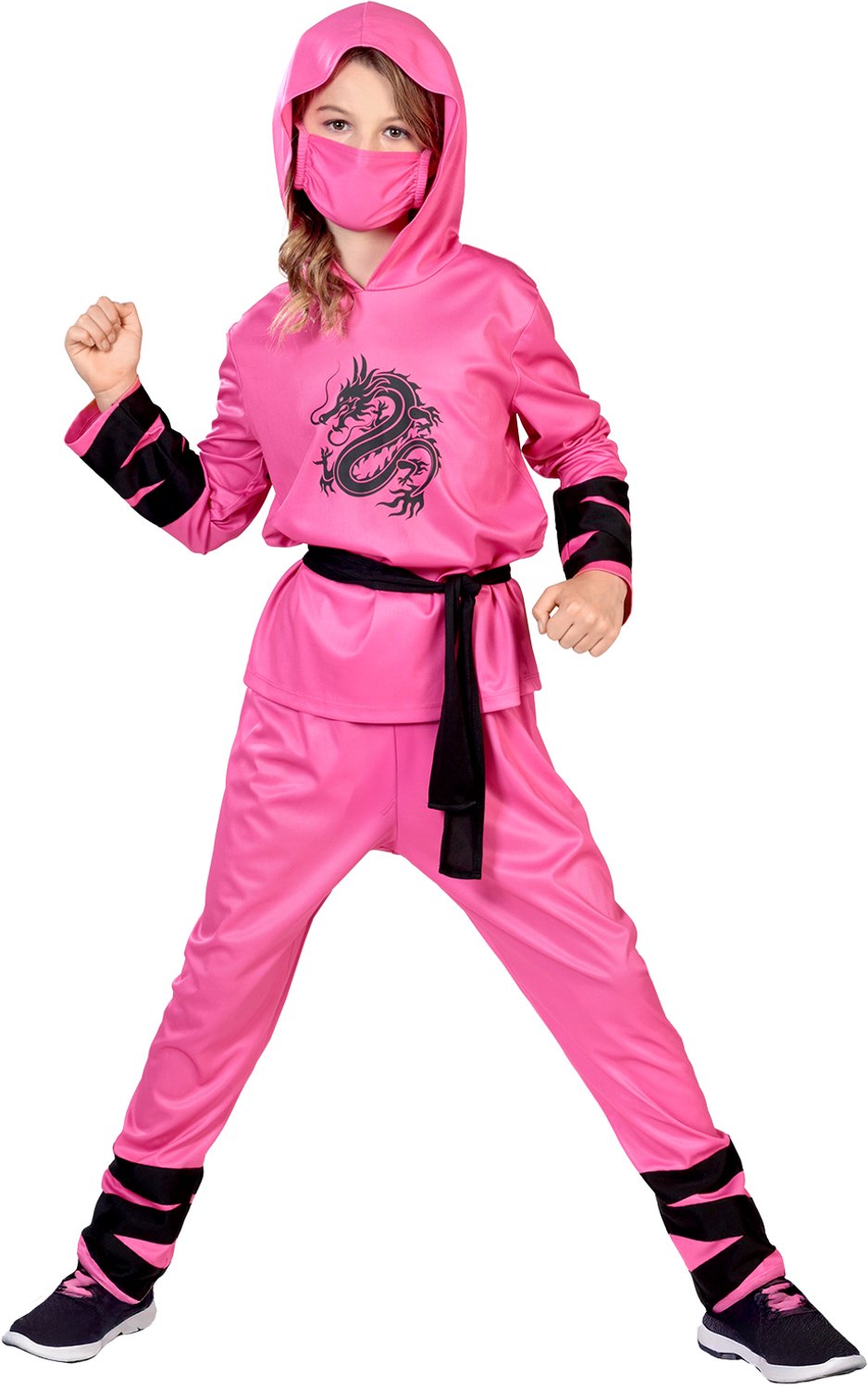 RIETHMULLER - Roze ninja kostuum voor kinderen - 110 (4-6 jaar)