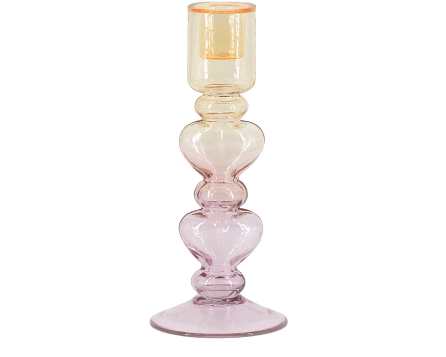 homebound by ky Glazen kaarsenstandaard hartjes two-toned Multi