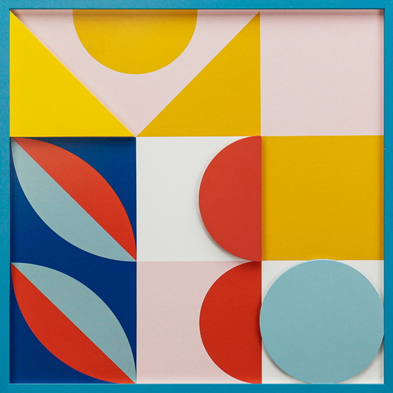 Schilderij abstract organisch kleurrijk 60x60cm