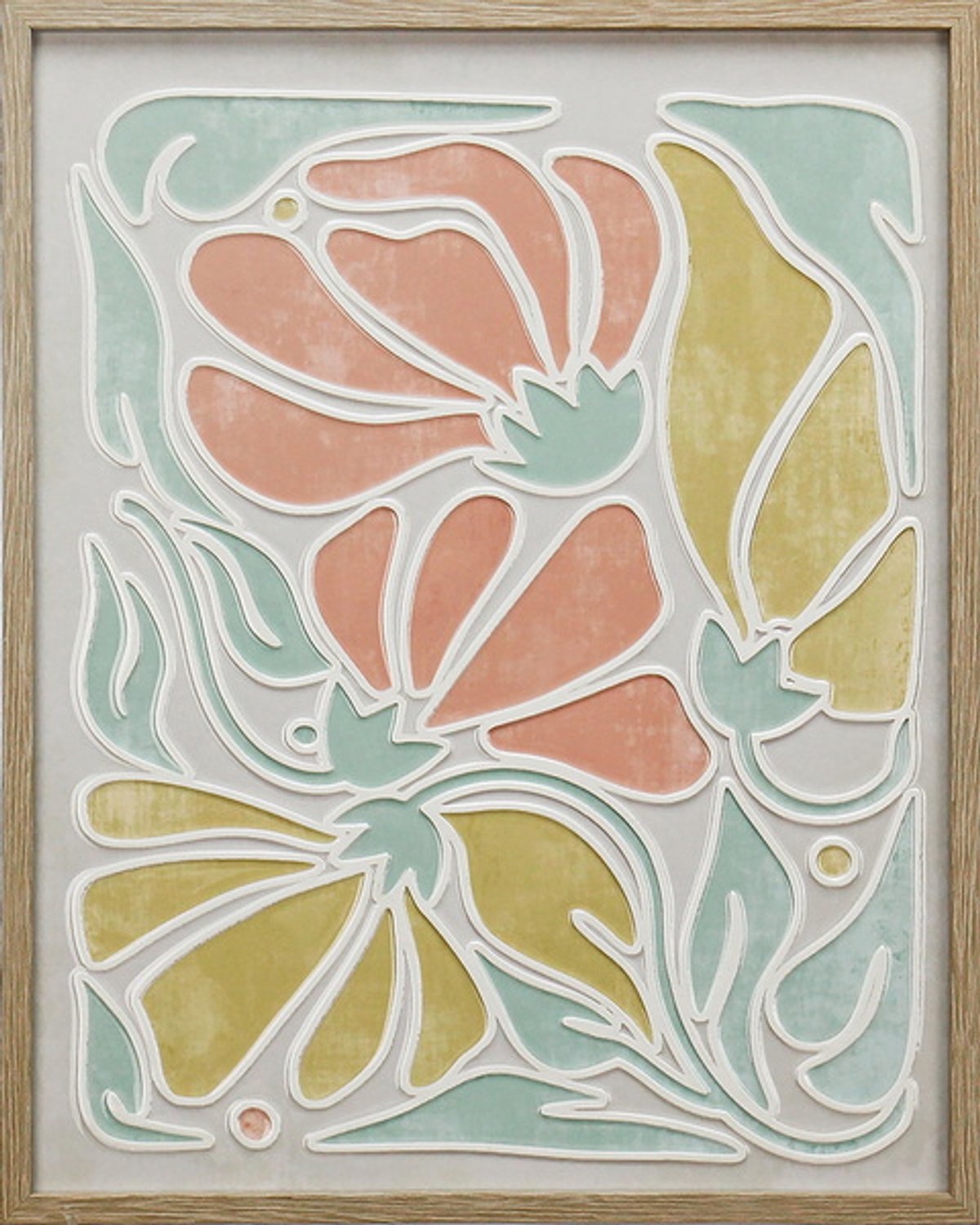 Schilderij floral met resin coating 40x50cm