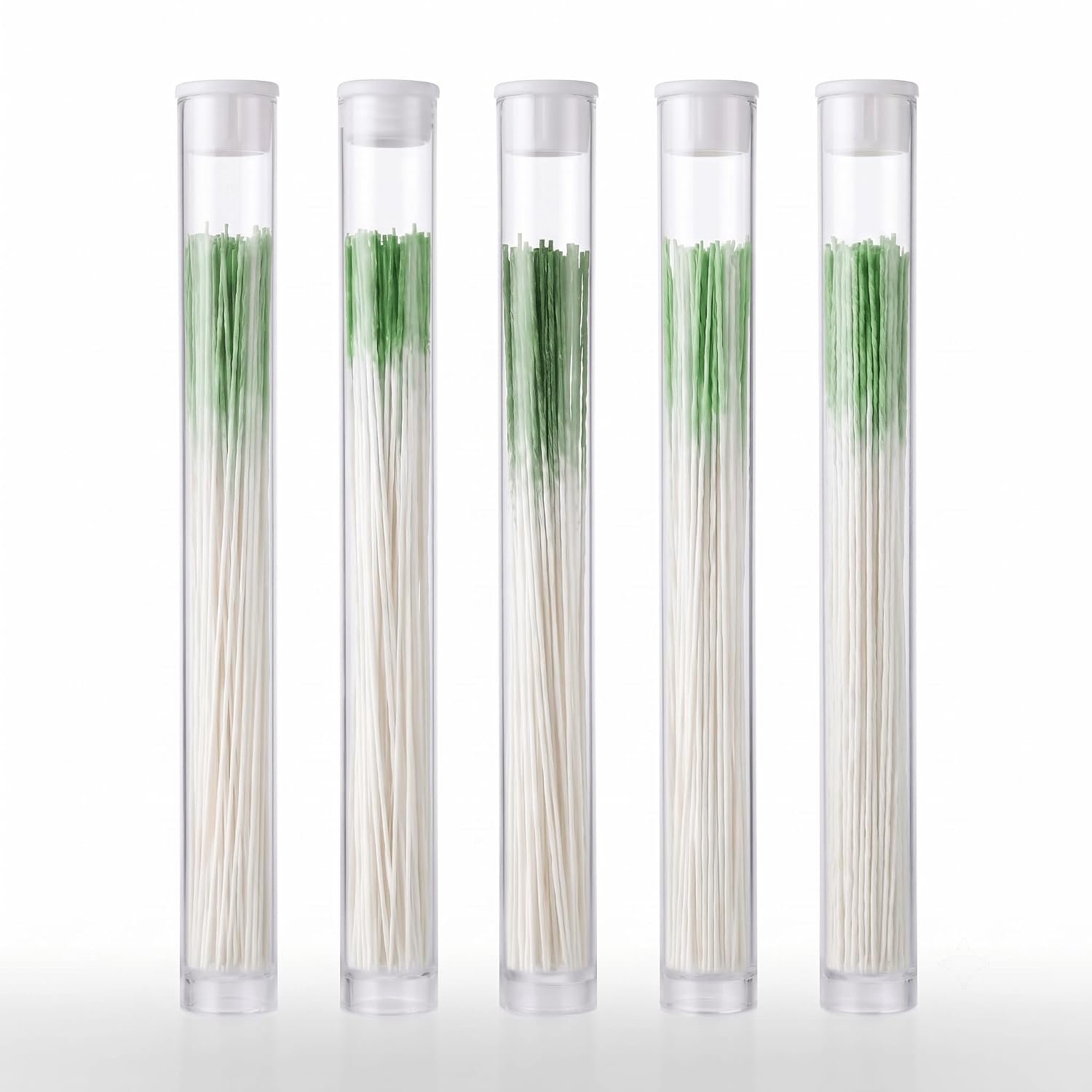 Reinigingsdraad voor oorpiercings (300 stuks) — Kleurrijke reinigingsdraadjes voor oorpiercings: verwijdert vuil en geurtjes, voorkomt verstopping — Groen