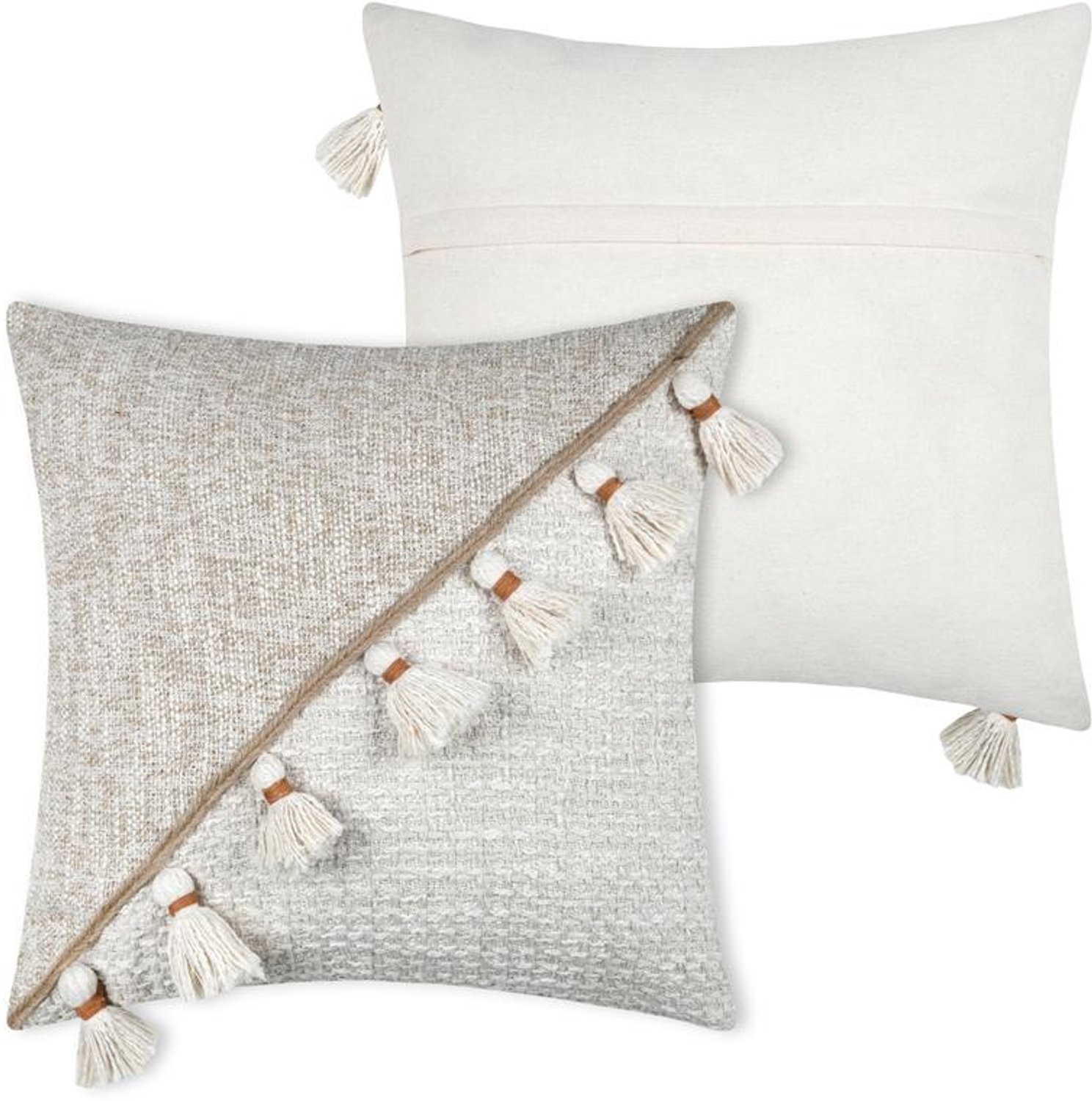 STOF - Sierkussen - Decoratieve kussen ZIANA boho met franjes, 45 x 45 cm