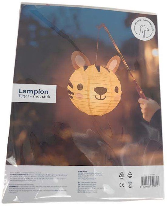 tijger lampion met stok — afbeelding 3