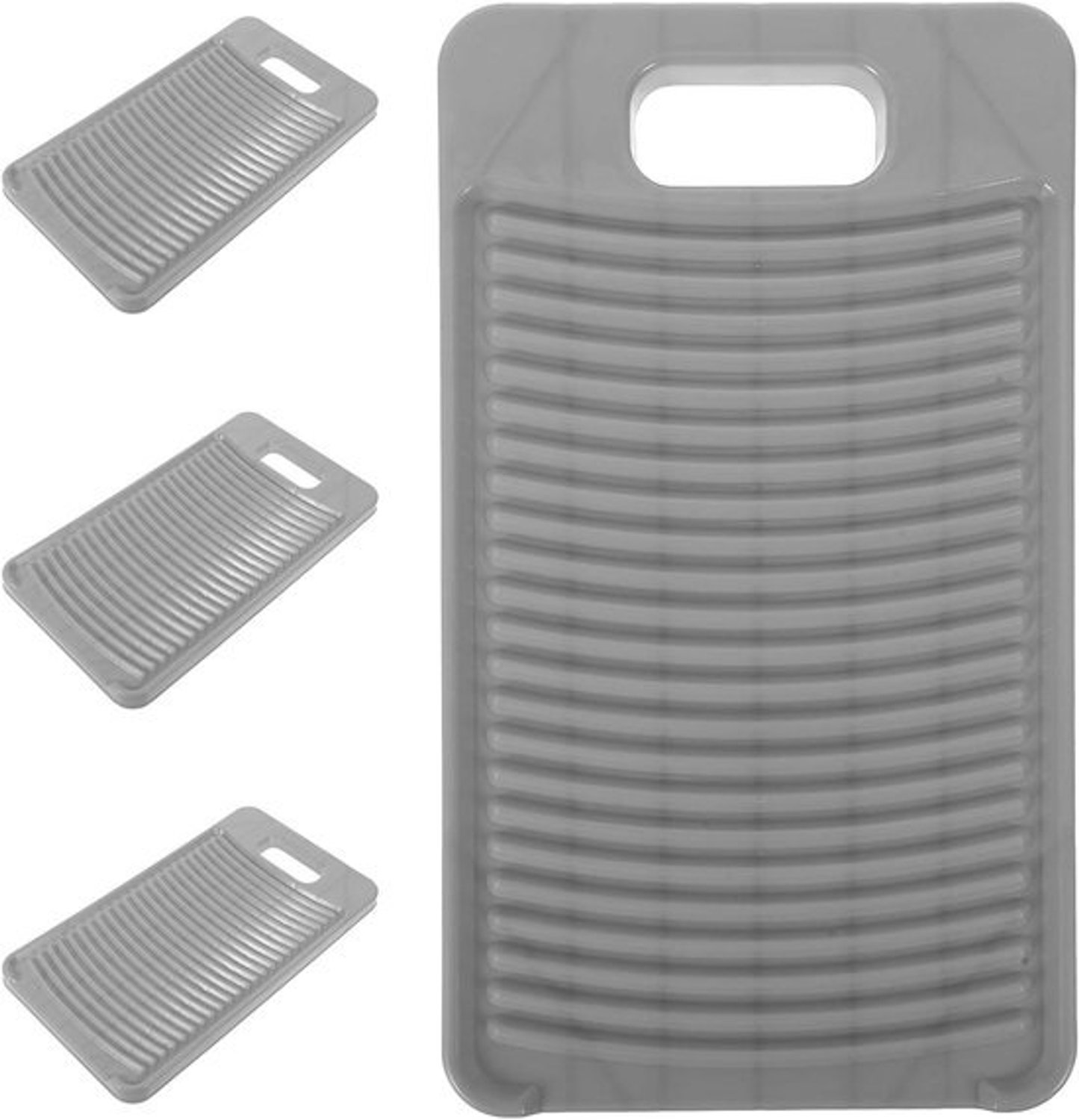 Plastic Wasbord - Kleding Schrobben - Handig voor de handwas - Antislipontwerp - 28.5 x 16 cm - Grijs