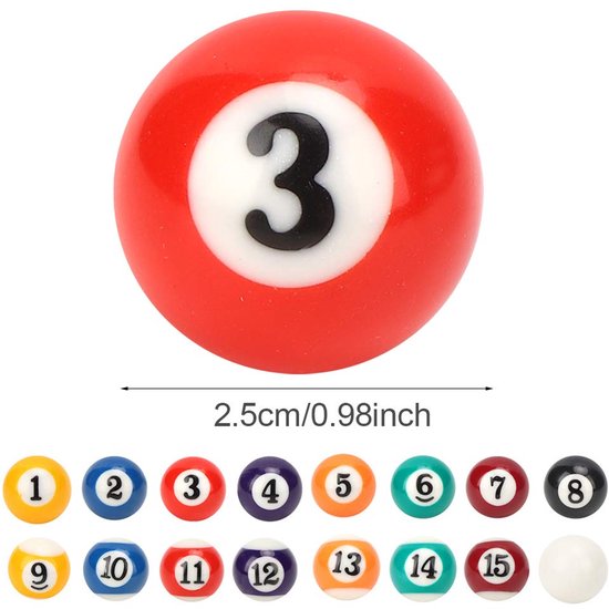 Biljartballen Milieuvriendelijke Kids Biljartbal Speelgoed 16 Stuks 2.5cm Pooltafel Biljart Training Cue Balls Biljartbenodigdheden — afbeelding 2