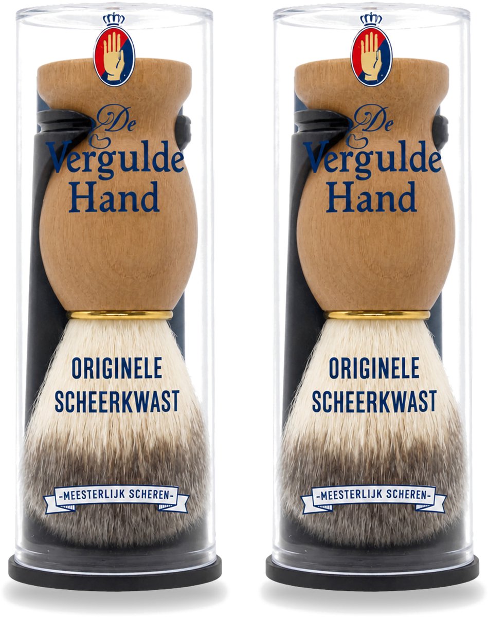 2 x De Vergulde Hand - Scheerkwast - Voor Kappers - Voordeelverpakking - 2 stuks