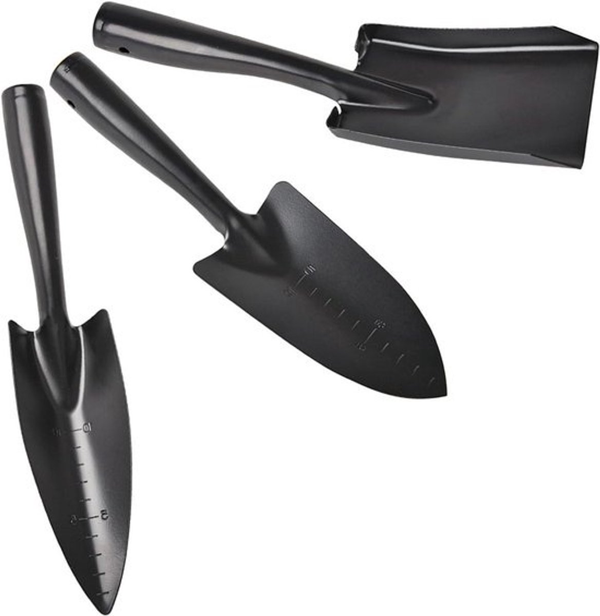 Tuinhandschepset - Graafgereedschap - voor de tuin - Voor planten - overzetten - Ergonomisch - antislip handvat - 3-delig - Zwart
