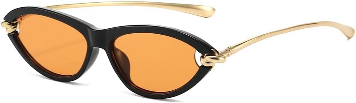 Zonnebril retro cat eyes - kleine maat - gouden frame - vintage 90s stijl - ShopVlot
