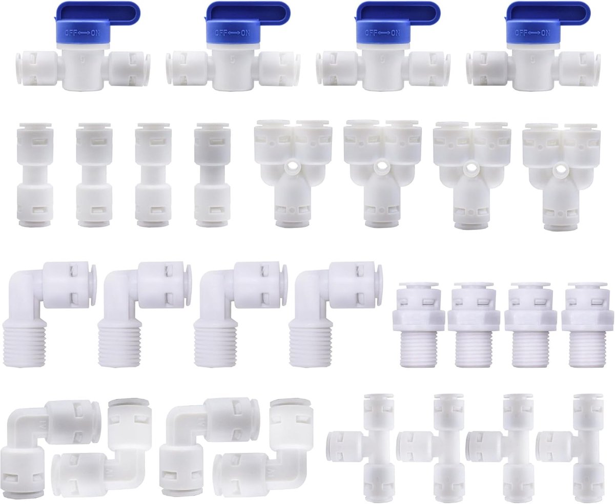 Fridge Hose Aansluitset 28 Stukken - Waterleiding Verbinding - Inclusief Afsluitklep - Eenvoudige Installatie - Homevero
